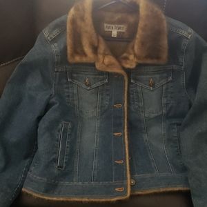 Super cute jean lined jacket
